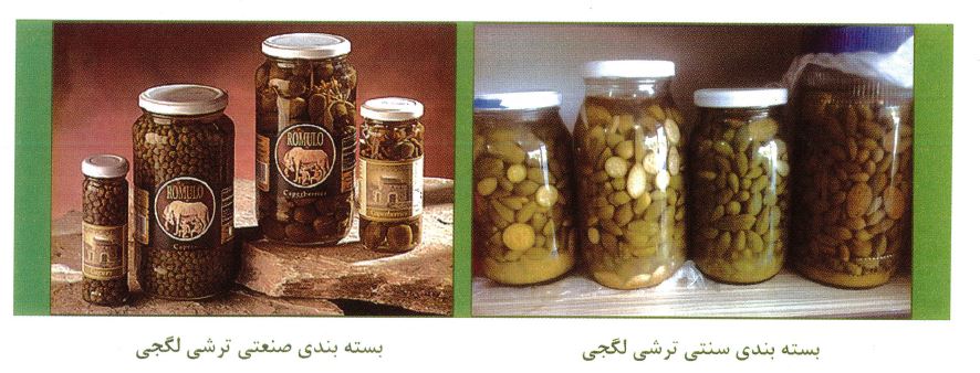 بسته بندی سنتی ترشی لگجی، کور، هندوانه کوهی، داغ قارپوزی  و بسته بندی صنعتی ترشی لگجی